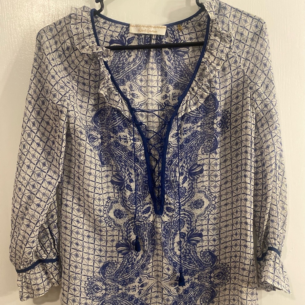 Nice white & blue blouse